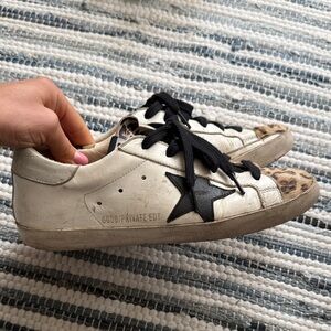 Golden Goose White and Black Sneakers